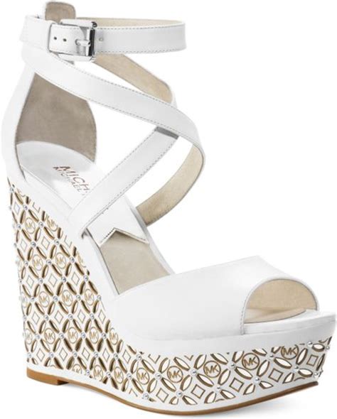 michael kors women's celena wedges optic white|Women's Wedges .